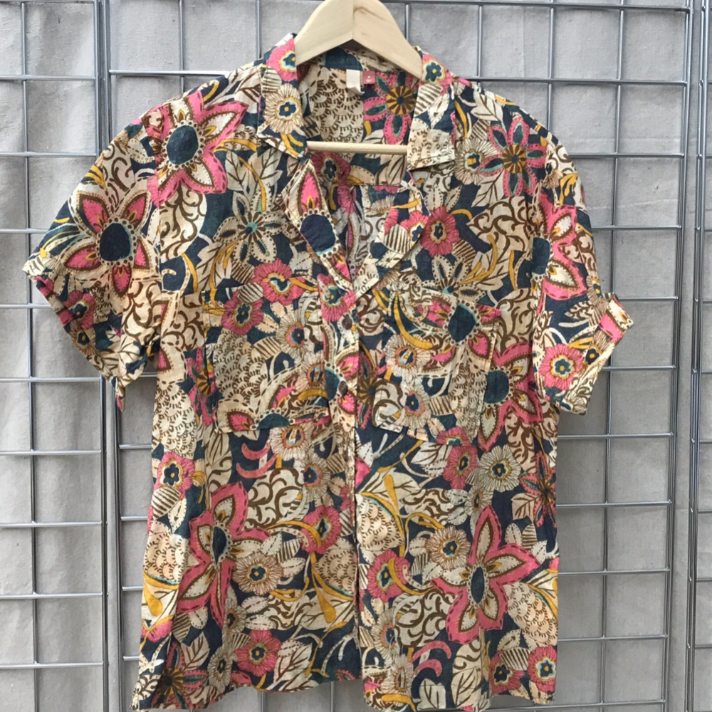 Pilcro Multicolor Floral Button Down Shirt